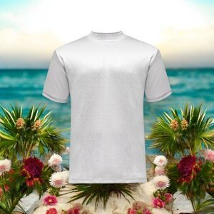 BAGAZIO MEN'S SOLID WHITE CREW NECK TEE WITH RIBBED COLLAR AND SLEEVE. BM1145